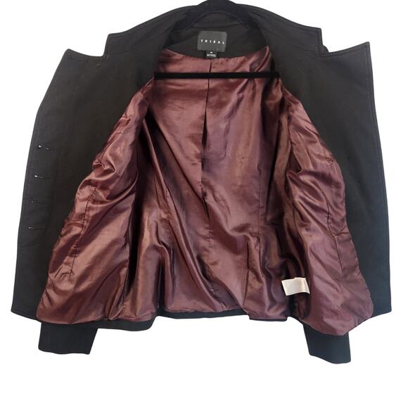 Tribal Blazer Women’s SZ 10 Black Lined Knit Decorative Buttons EUC - Picture 2 of 15